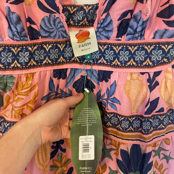 Farm Rio Seashell Tapestry Midi Dress NWT - Picture 4 of 4